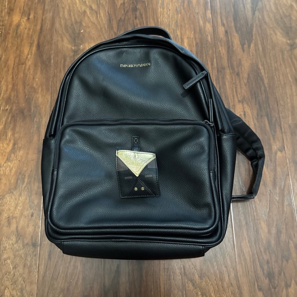 Giorgio Armani Black Leather Men's / Women’s Backpack Like New
